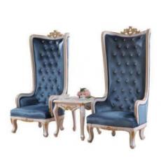 椅子 折疊酒店咖啡廳古典高背椅子公主沙發(fā)椅鳥籠塑料午睡陽臺(tái)逍遙躺椅寫生辦公 白色描金2椅