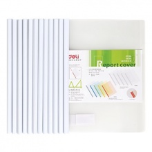 得力(deli)12只A4實色抽桿文件夾拉桿夾報告夾 白色5534