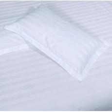 秋之帛 床上用品專用枕頭套 全棉貢緞緞條純白色枕套 58*88cm