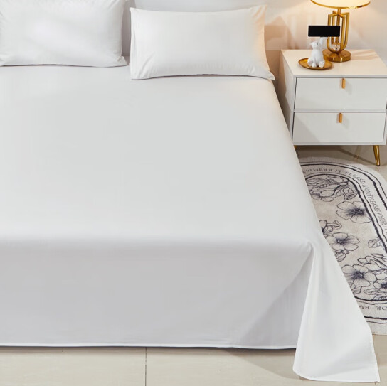 夢卡琳 白色全棉純色床單件賓館民宿床上用品200*260